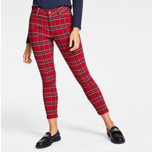 Tommy Hilfiger Red Plaid Tribeca Ankle Skinny, Size 6